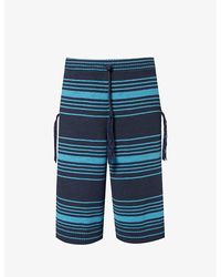 Craig Green - Striped Tassel-embellished Cotton-blend Shorts - Lyst