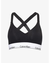 Calvin Klein - Icon Stitch-Free Stretch-Cotton Blend Bra - Lyst