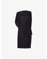 Belle Anna - Ornament Asymmetric Wool-Blend Mini Dress - Lyst