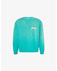 FRAME - Logo-print Relaxed-fit Washed Cotton-blend Sweatshirt - Lyst