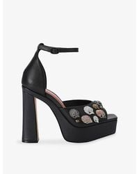 Kurt Geiger - Eagles Platform Heeled Leather Sandals - Lyst