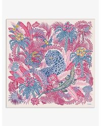 Cartier - Panther Jungle Printed Silk-twill Scarf - Lyst