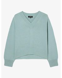 Whistles - V-Neck Relaxed-Fit Cotton Jumper - Lyst