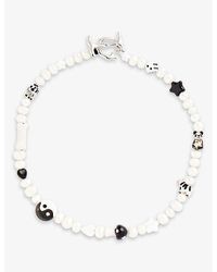 IAN CHARMS - The Landon Mens Pearl-embellished Beaded Necklace - Lyst