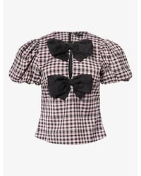 Sister Jane - Vence Bow Check Woven Top - Lyst