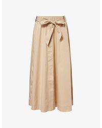 ME+EM - Belted A-Line Cotton-Blend Maxi Skirt - Lyst