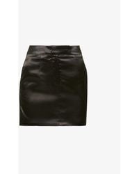 Amy Lynn Womens Black High-waist Satin Mini Skirt S