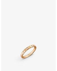 Chopard - Ice Cube 18Ct Rose- And 0.01Ct Round-Cut Diamond Ring - Lyst