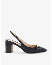Dune - Detailed Snaffle-chain Faux-leather Heeled Courts - Lyst