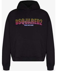 DSquared² - Made With Love Brand-print Cotton-jersey Hoody - Lyst