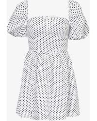 Reformation - Malvina Square-neck Linen Mini Dress - Lyst
