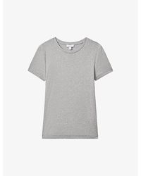 Reiss - Victoria Scoop-neck Stretch-cotton T-shirt - Lyst