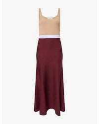 Gabriela Hearst - Flaminius Colour-Blocked Wool And Silk-Blend Maxi Dress - Lyst
