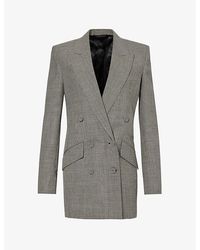 Givenchy - Houndstooth-pattern Double-breasted Wool Jacket - Lyst