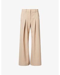 ME+EM - Ultimate Wide-Leg Pleated Woven Trousers - Lyst