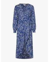 Aspiga - Demi Abstract-pattern Woven Midi Dress - Lyst