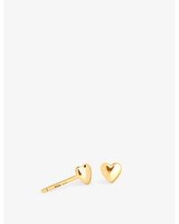 Astrid & Miyu - Heart 18Ct-Plated Sterling- Stud Earrings - Lyst