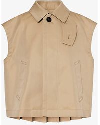 Sacai - Pleated-back Cropped Cotton-blend Vest - Lyst