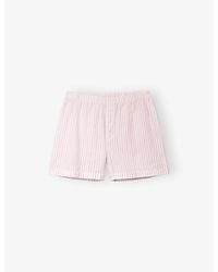 The White Company - Relaxed-Fit Striped Cotton Pyjama Shorts - Lyst