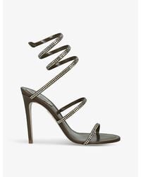 Rene Caovilla - Cleo Ii 105 Crystal-Embellished Leather Heeled Sandals - Lyst