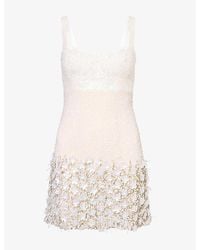 La Fuori - Maris Floral Sequinned Mini Dress - Lyst