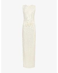 Roland Mouret - Sleeveless Crystal-Embellished Stretch-Jersey Dress - Lyst