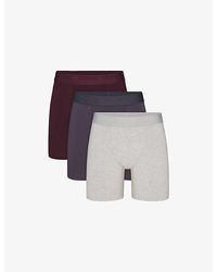 Skims - Branded-Waistband Pack Of Three Stretch-Jersey Boxer Briefs - Lyst