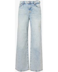 7 For All Mankind - Scout Wide-leg Mid-rise Stretch-denim Jeans - Lyst