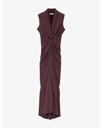 AllSaints - Dariya V-Neck Wool-Blend Maxi Dress - Lyst