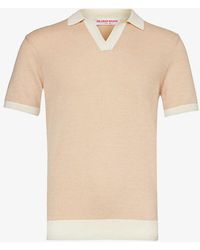 Orlebar Brown - Horton Ribbed-trim Wool And Cotton-blend Polo Shirt - Lyst