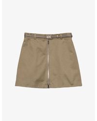 Prada - Zip-Up Branded Cotton Mini Skirt - Lyst