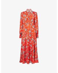 ME+EM - Paisley-Print High-Neck Woven Midi Dress - Lyst