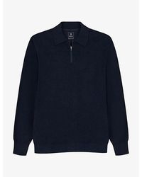 BOGGI - Zip-Neck Long-Sleeve Wool-Blend Polo - Lyst