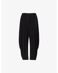 Issey Miyake - Draped Crop-Leg Woven Trousers - Lyst