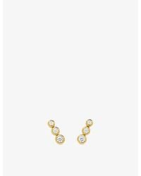 Missoma - Triple Stone 18Ct Vermeil And Cubic Zirconia Stud Earrings - Lyst
