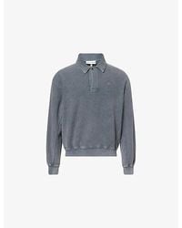 The Couture Club - Ribbed Polo-Collar Cotton-Jersey Sweatshirt - Lyst
