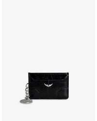Zadig & Voltaire - Sunny Vintage-Effect Leather Card Holder - Lyst