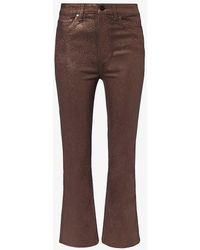 PAIGE - Claudine Flared-leg High-rise Stretch-woven Jeans - Lyst