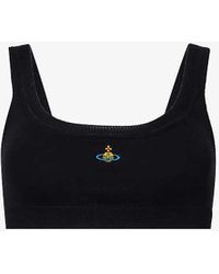 Vivienne Westwood - Bea Logo-embroidered Cotton Knitted Bra - Lyst