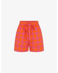OMNES - Canaria Geometric-print Cotton And Linen-blend Shorts - Lyst