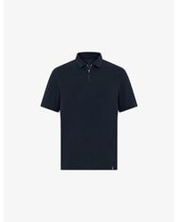 BOGGI - High-Performance Short-Sleeve Zip S-Cafè Yarn Cotton Piqué Polo Shirt - Lyst