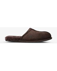 UGG - Scuff Logo-embroidered Suede And Shearling Slippers - Lyst