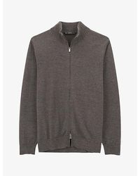 BOGGI - Mock-Neck Full-Zip Merino Wool Jumper - Lyst