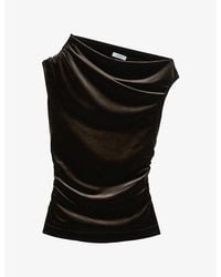 Reiss - Demi Off-Shoulder Stretch-Velvet Top - Lyst