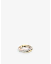Cartier - Trinity Small 18Ct, Rose, - And 0.46Ct Brilliant-Cut Diamond Ring - Lyst