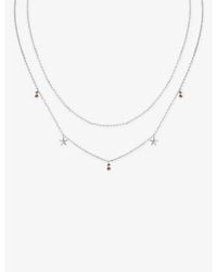 Astrid & Miyu - Starfish Double Chain-Plated Sterling- And Cubic Zirconia Necklace - Lyst