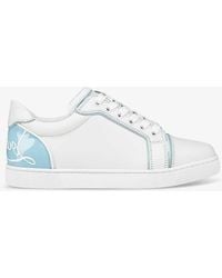 Christian Louboutin - Fun Vieira Brand-embellished Leather Low-top Trainers - Lyst