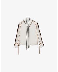 Reiss - Lulu Tie-Neck Woven Blouse - Lyst