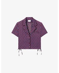 Claudie Pierlot - Short-Sleeved Abstract-Print Woven Shirt - Lyst
