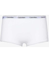 Calvin Klein - Modern Branded-waistband Stretch-cotton Briefs - Lyst